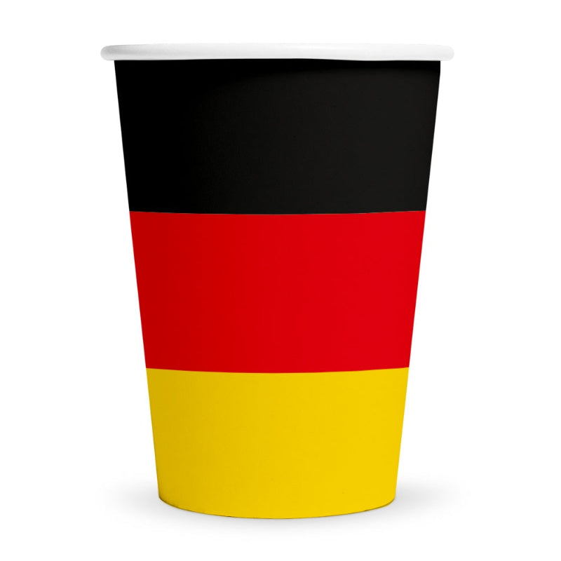 Tysk flag papkop, 8 stk.