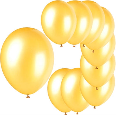 10 stk. Metallic Guld balloner 10"