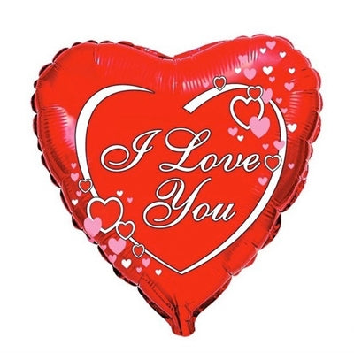 "I love You" med hjerter - Send som ballongave