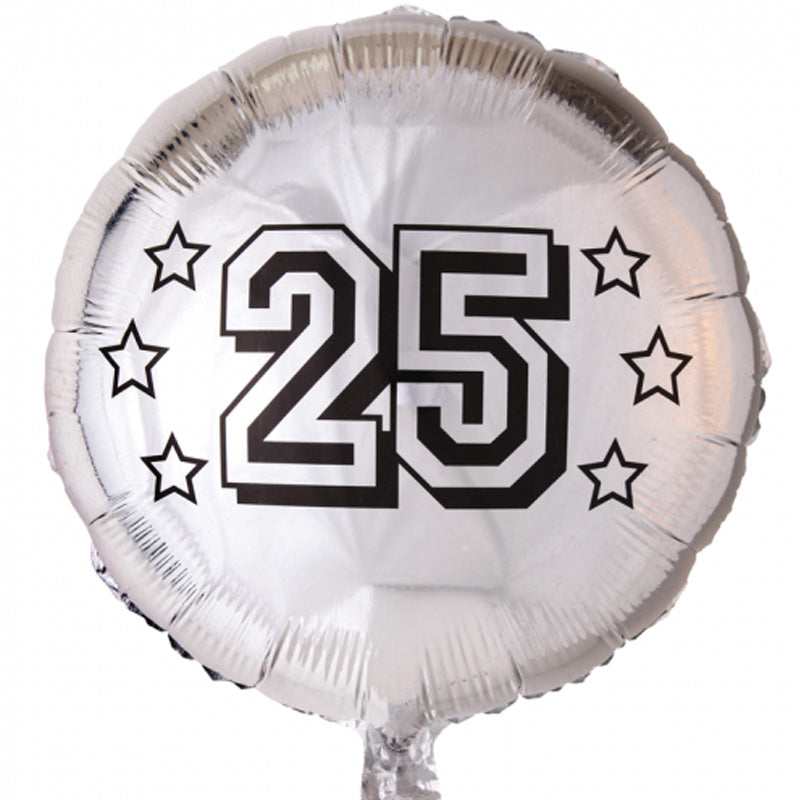 Folieballon "25" - Send med Helium