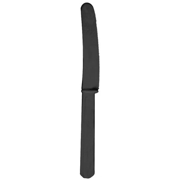 Sort plast kniv 17 cm