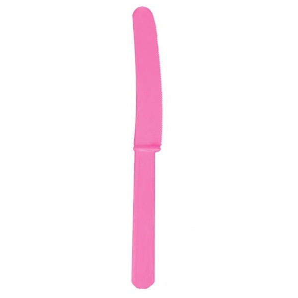 Pink plast kniv 17 cm