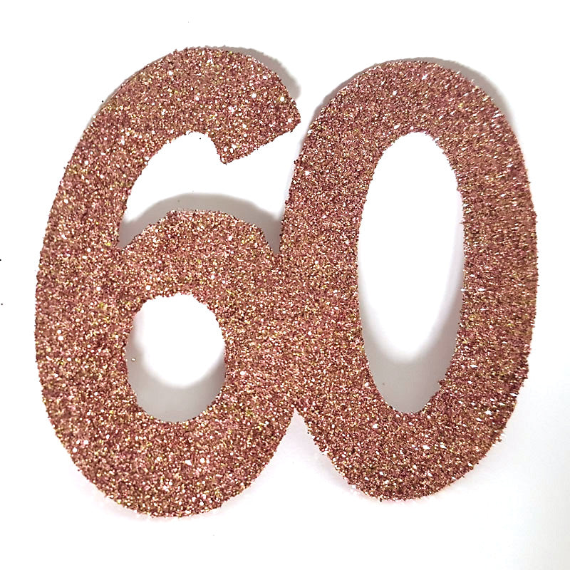 Konfetti i Rose gold glitter 60 år