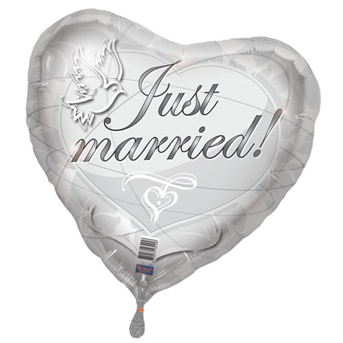 Hjerteballon 18", Just Married
