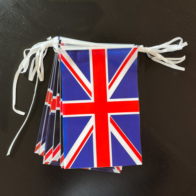 Engelsk Flagranke i plast 5 m. Union Jack