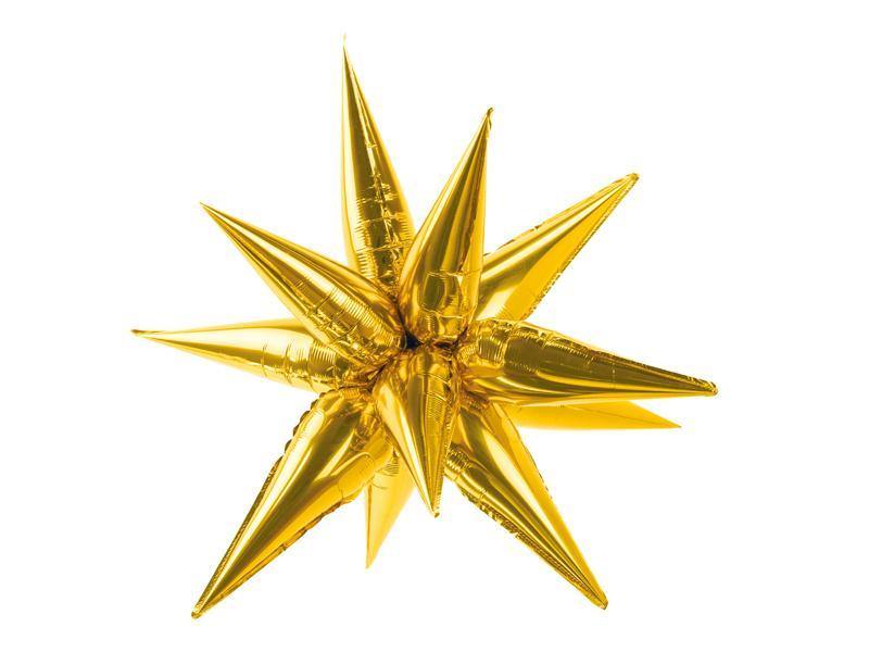 3d stjerneformet ballon i guld - 95 cm  