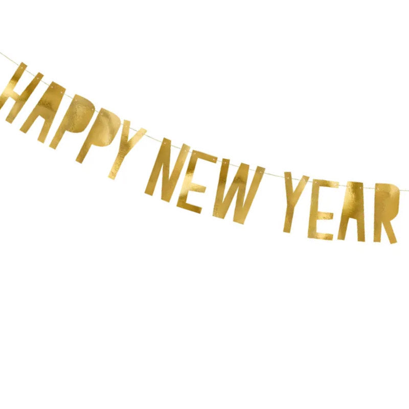 Happy new year banner - guld