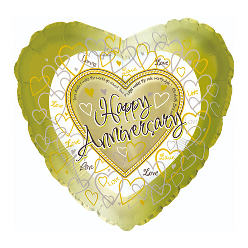 Folieballon Happy Anniversary Love - Send en ballonhilsen