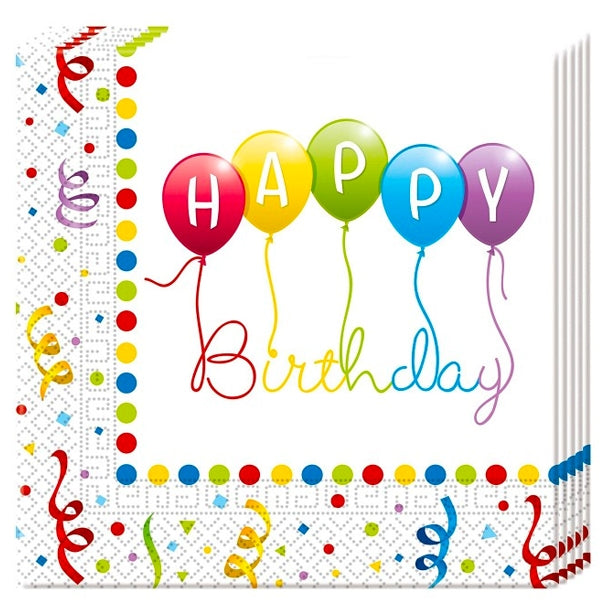 Happy Birthday streamer servietter