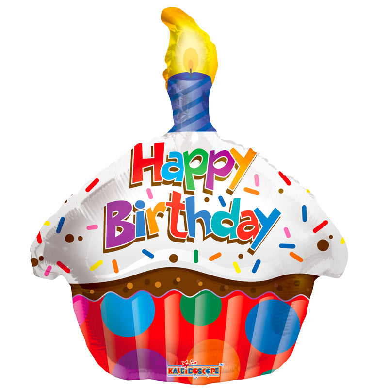 Folie Ballon "Happy Birthday" Cupcake 18"