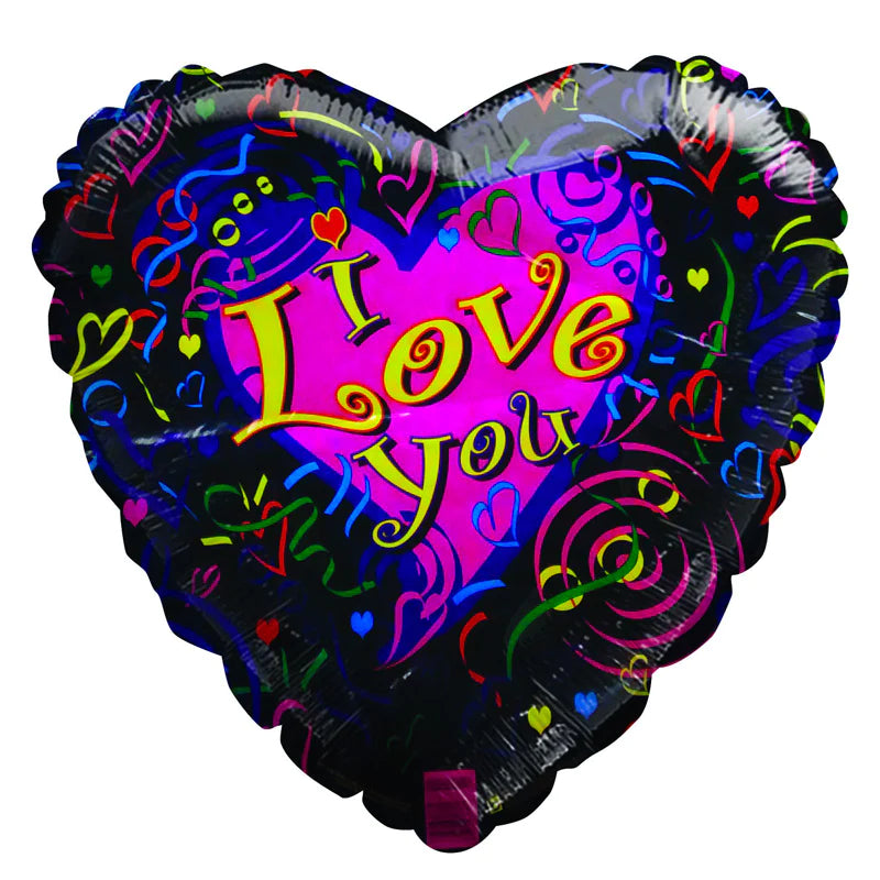Folie Ballon "I love You " sort hjerte