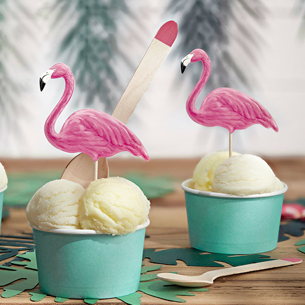 Cupcake Flamingo pinde 6 stk.