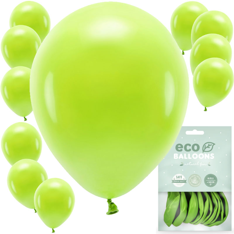 10 stk. Lime grønne balloner 10" 25 cm i dia.