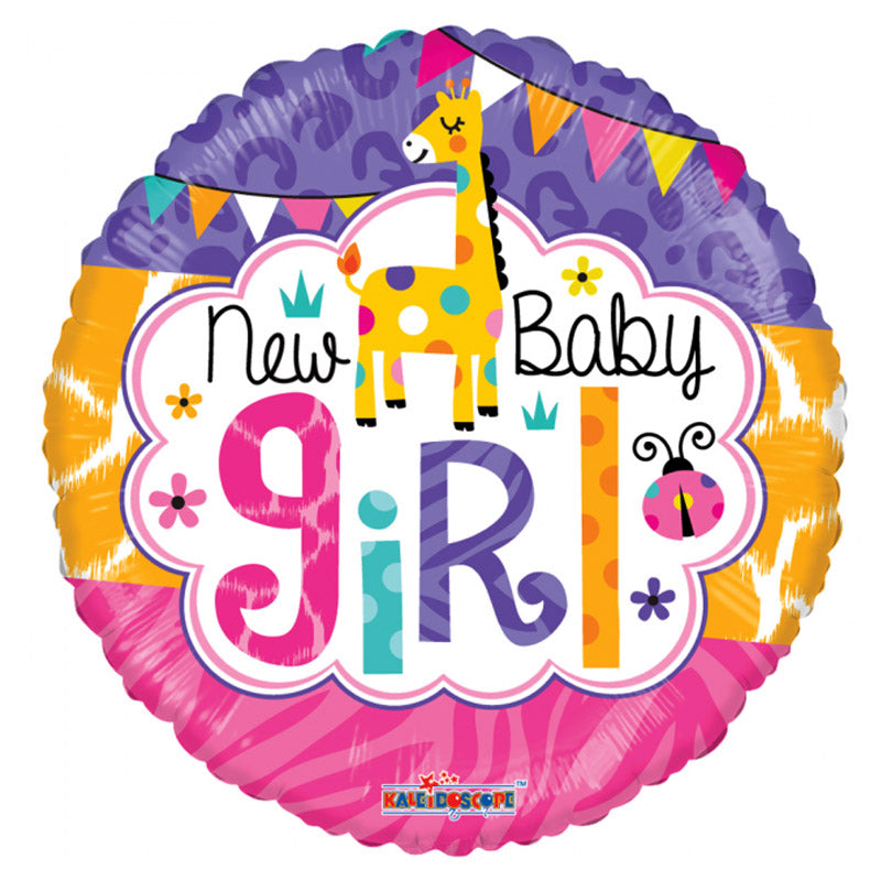 Folieballon "New Baby GIRL" - Send med Helium