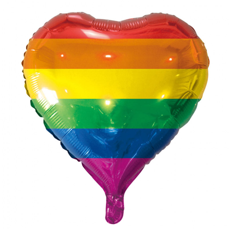 Hjerteballon i regnbuefarver
