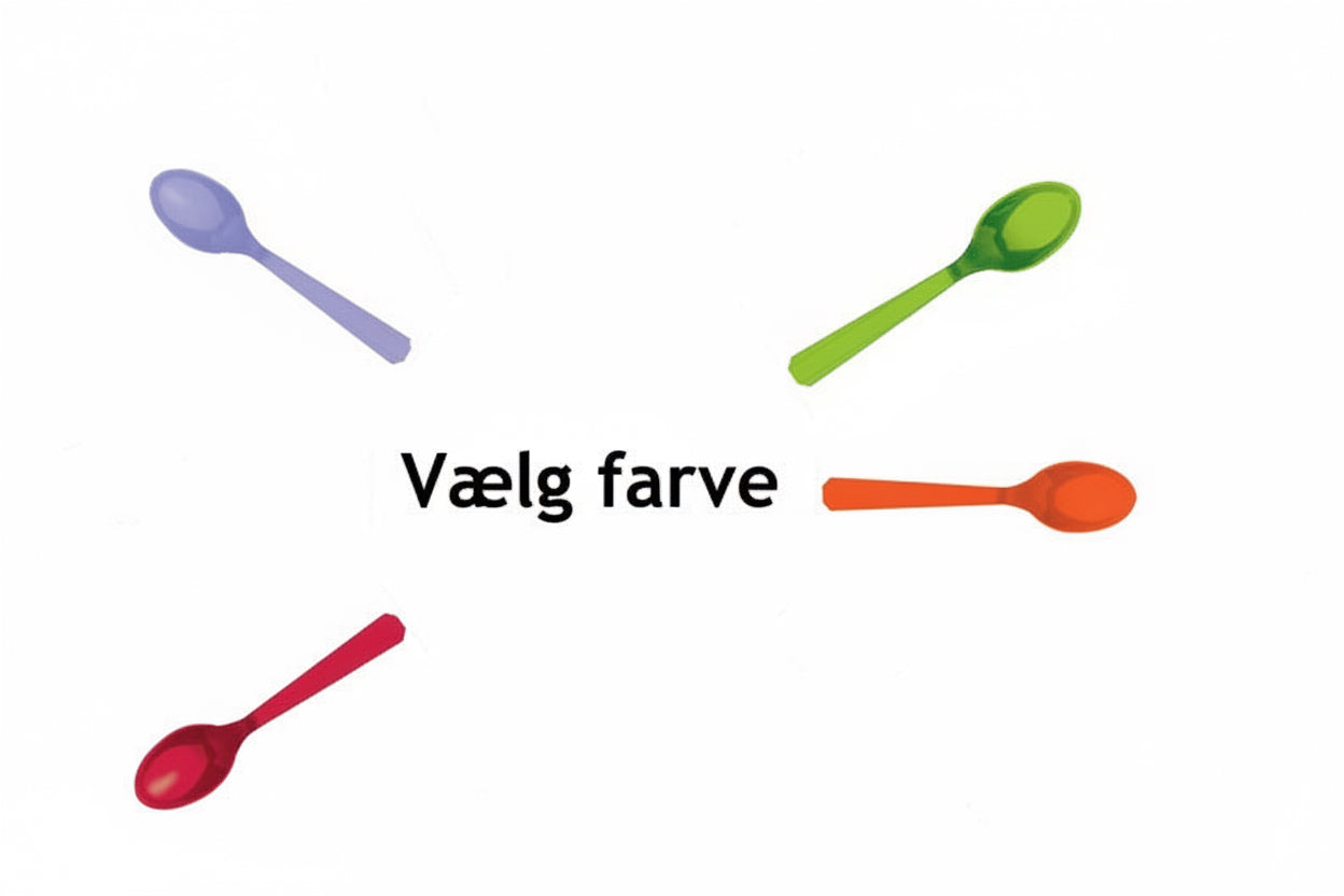 Plast ske i flere farver