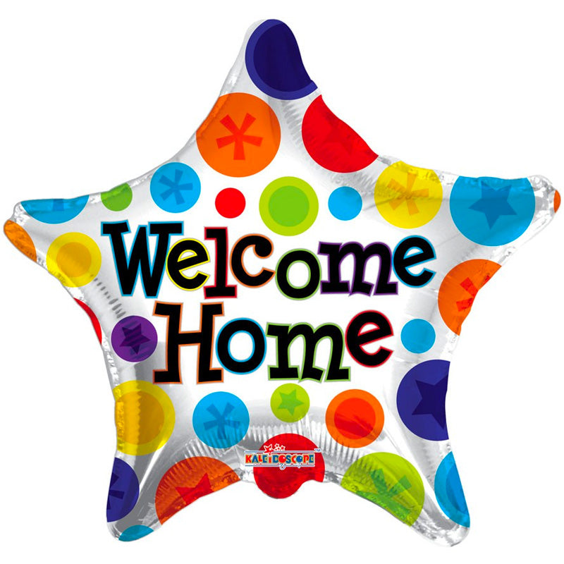 Stjerne folie Ballon "Welcome Home" - Send med Helium