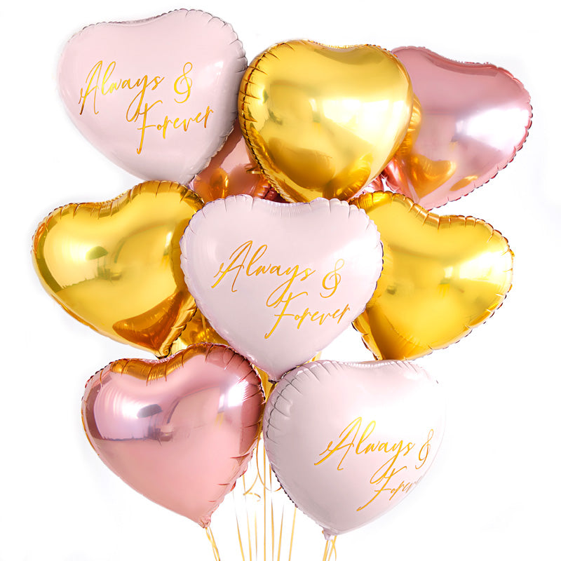 Always & Forever Pink Folie Ballon - Send med Helium