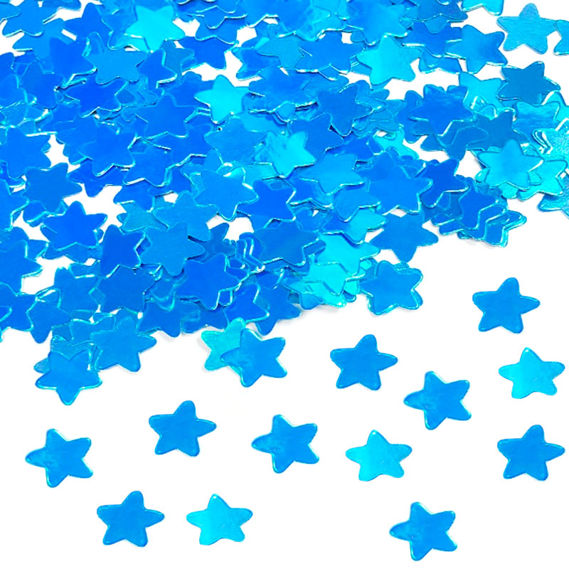 Blå stjerne konfetti 1 cm
