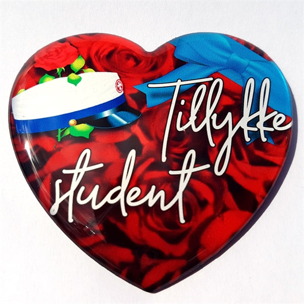 Køleskabsmagnet - Tillykke student blå