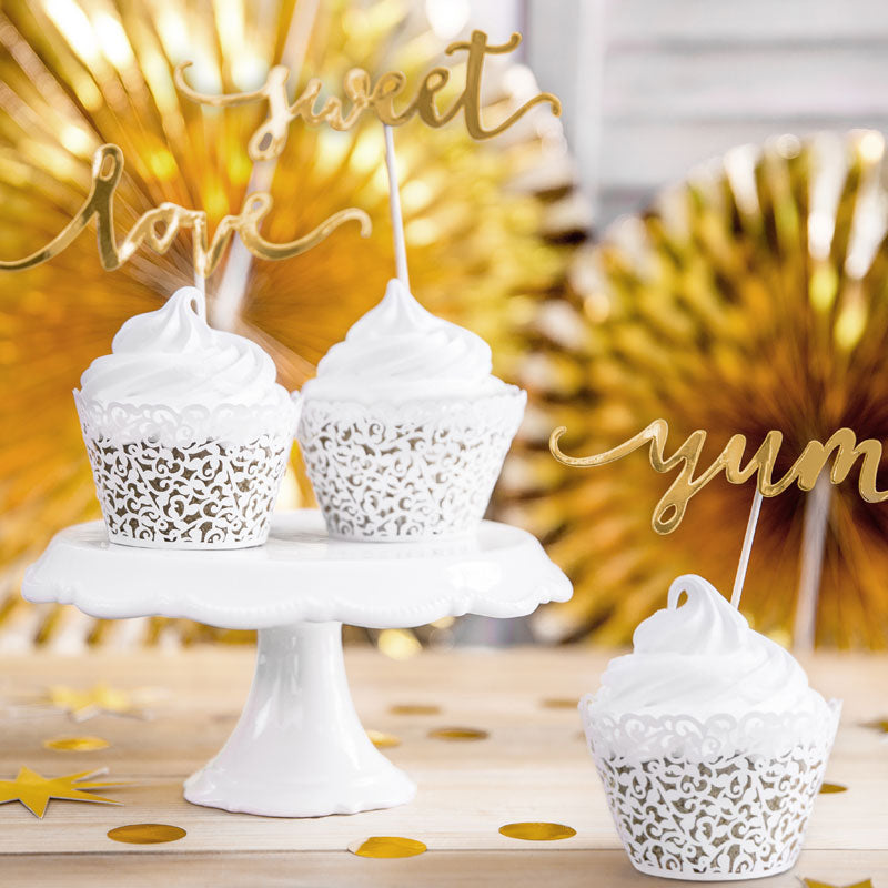 Hvide elegante cupcake wrappers