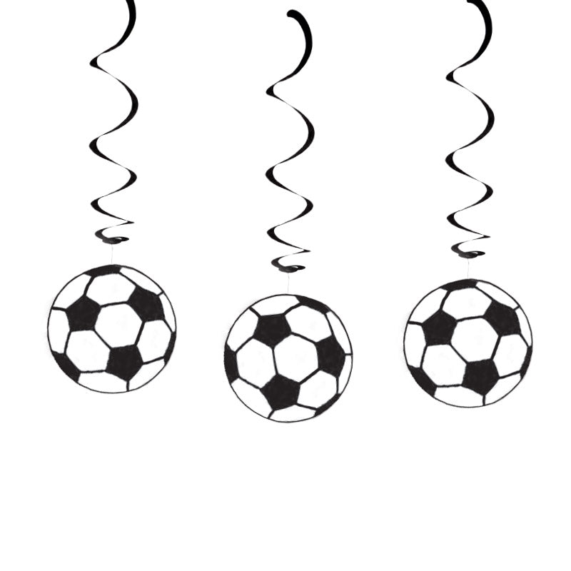 Fodbold Spiraler 6 stk. sort/hvide