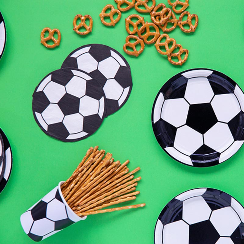 Fodbold Servietter med kop og tallerken