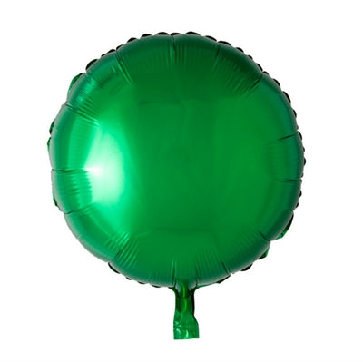 18" Rund Grøn folieballon, beregnet til helium