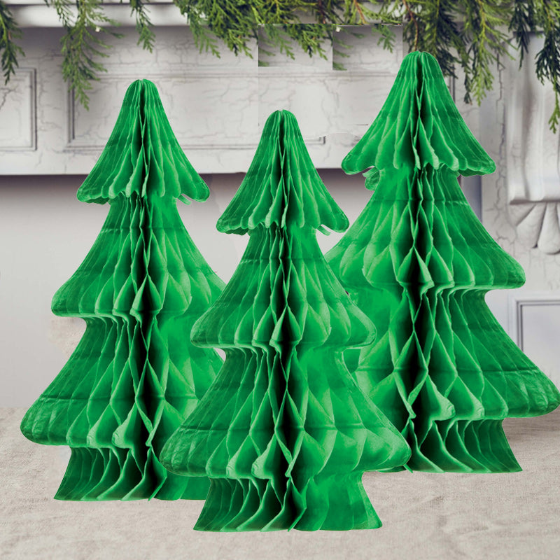 Grønne juletræer 24 cm i honeycomb