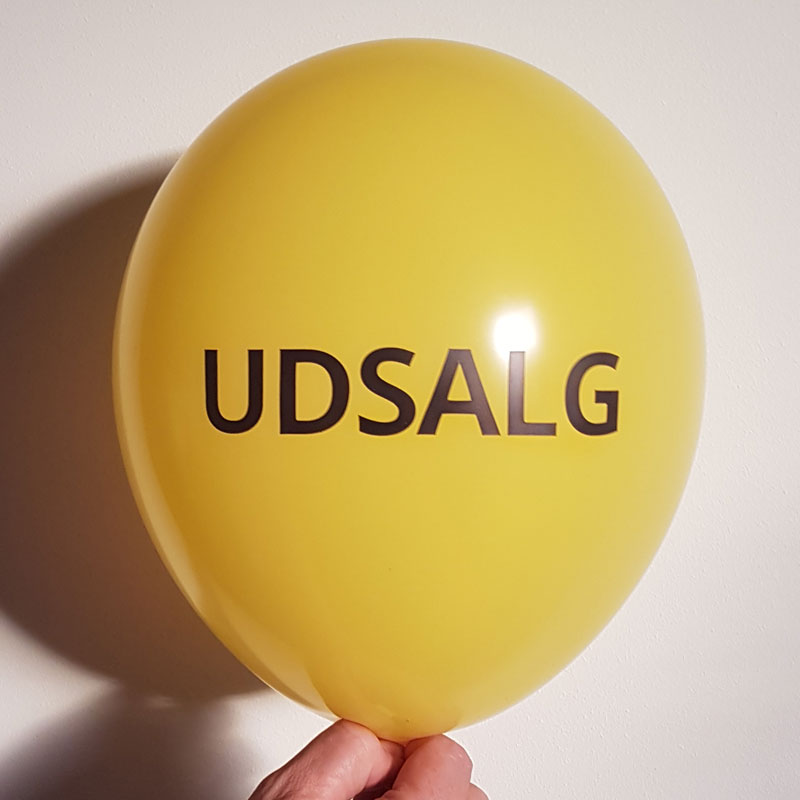 Ballon 12" Gul ballon med "UDSALG"
