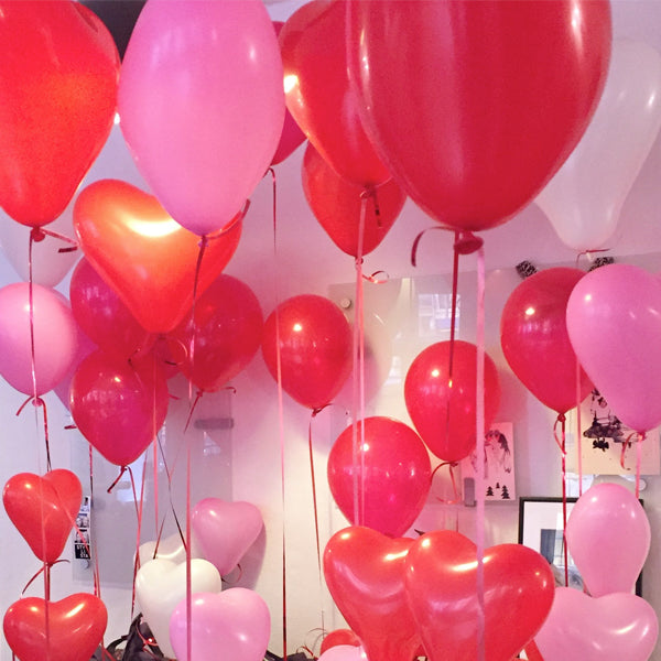 Hjerteballoner med helium