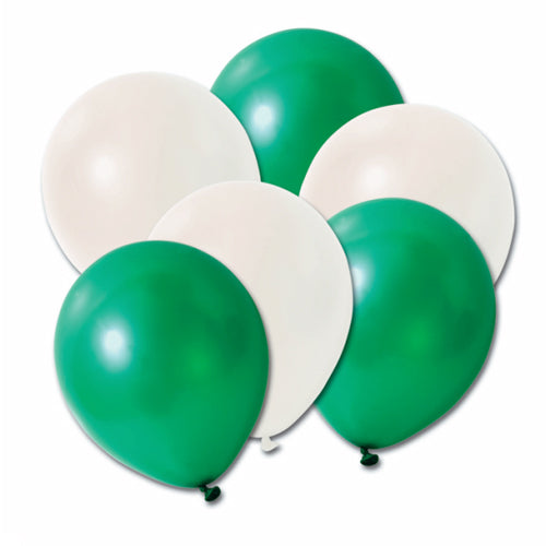 Grønne og hvide balloner