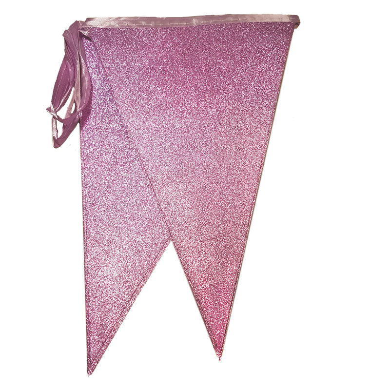 Pink glitter vimpel i pap 6m