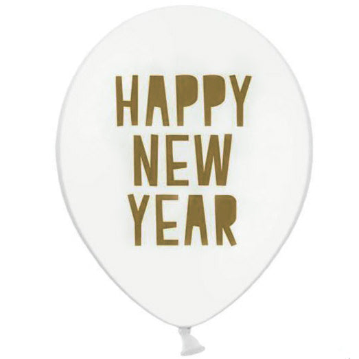 Happy New Year balloner 6 stk