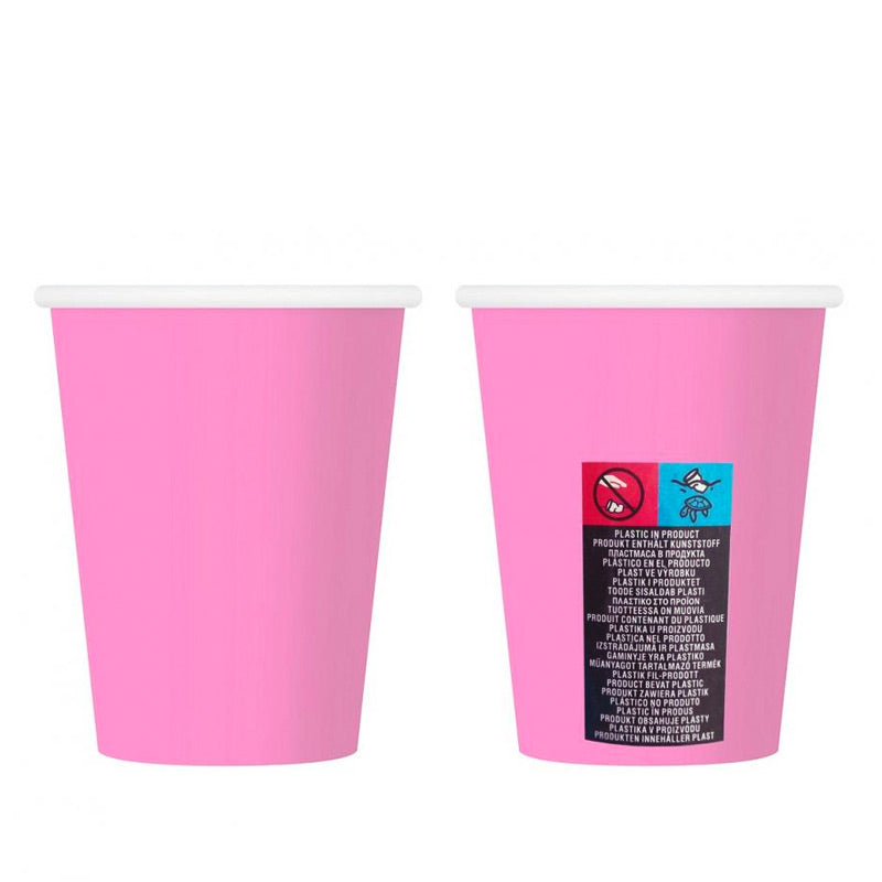 Pink pap kopper med plastmærke