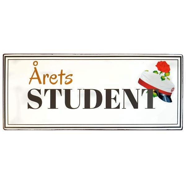 Skilt - Årets Student med rød hue