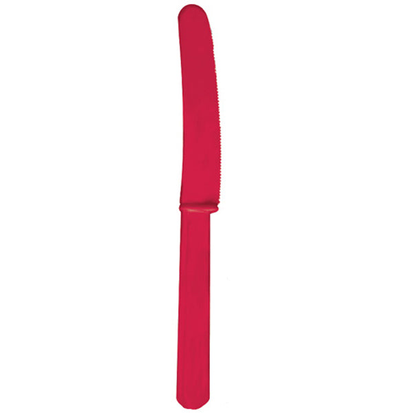 Rød plast kniv 17 cm