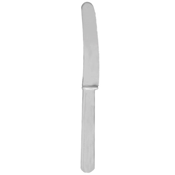 Plastkniv i sølv 17 cm.