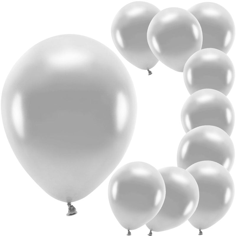 Sølv metallic ballon 26 cm