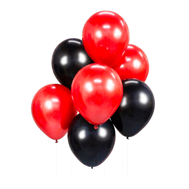 Sort/Rød ballon mix 7 stk.